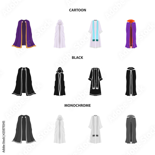 Isolated object of material and clothing symbol. Set of material and garment stock vector illustration.