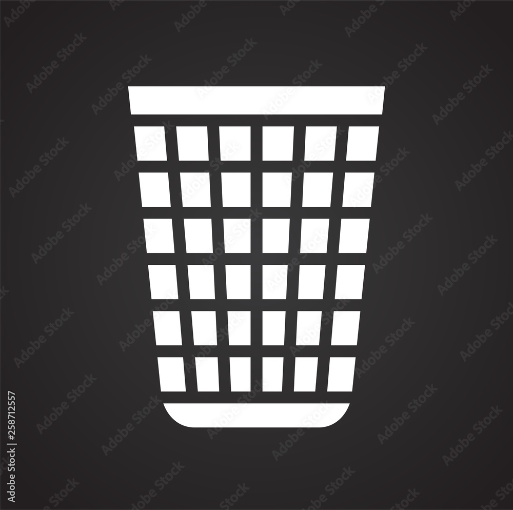 Trash bin icon on background for graphic and web design. Simple vector sign. Internet concept symbol for website button or mobile app. Trash bin icon on background for graphic and web design. Simple vector sign. Internet concept symbol for website button or mobile app.