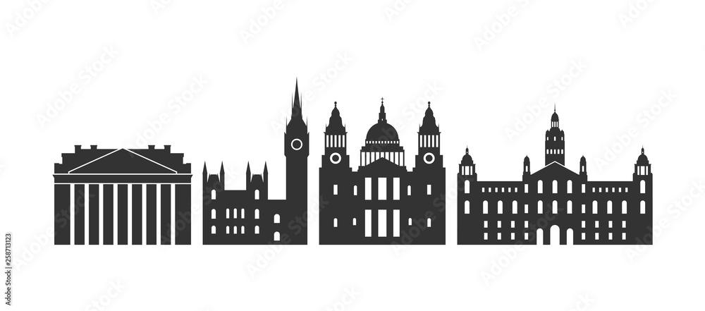 England logo. Isolated English  architecture on white background