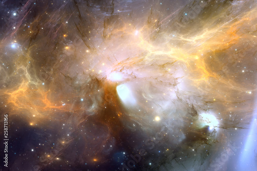 Fototapeta Naklejka Na Ścianę i Meble -  Glowing space nebula and stars in deep space