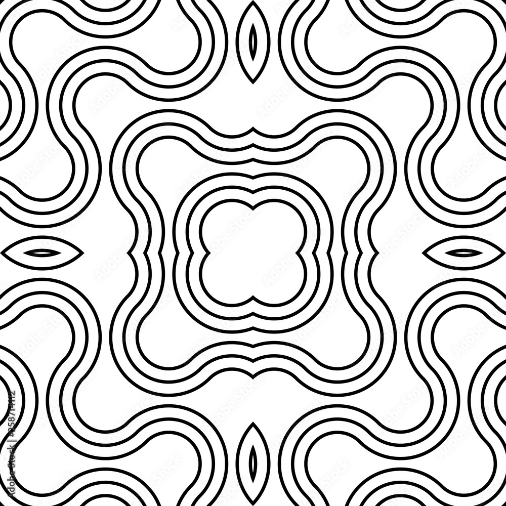 Fototapeta premium Design seamless monochrome decorative pattern