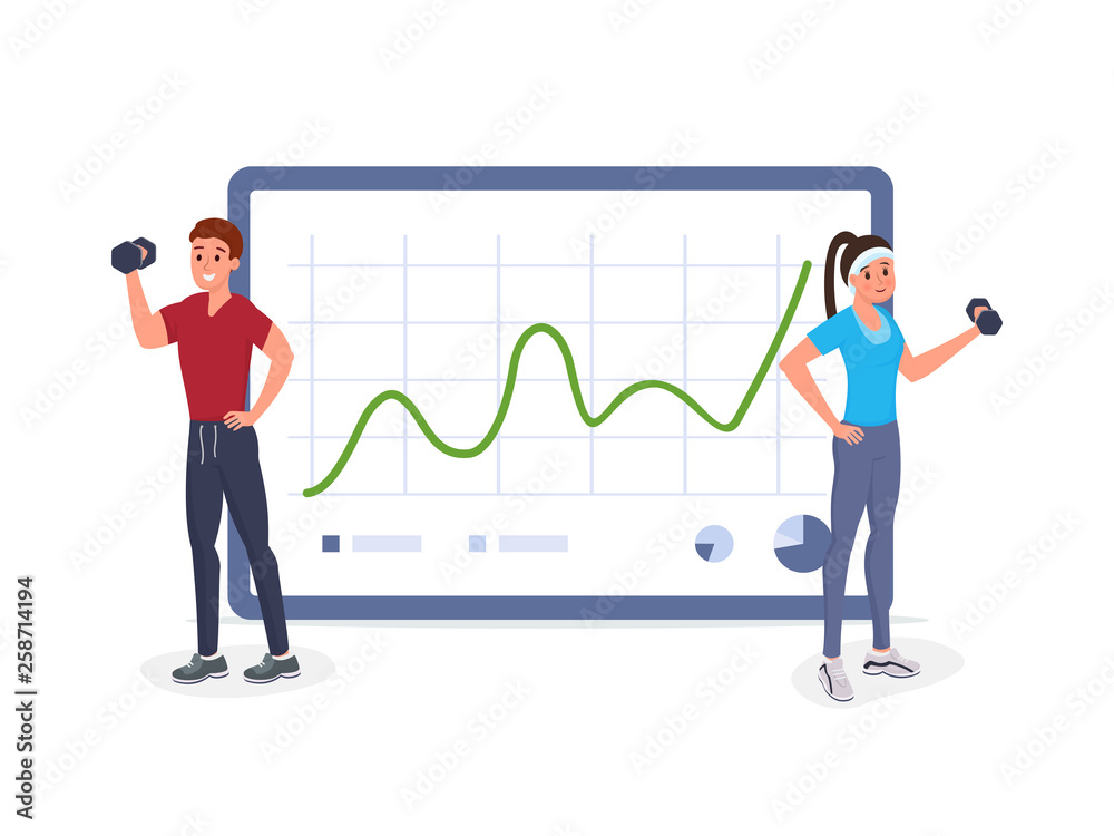 Fitness cardiogram illustration Fitness cardiogram illustration