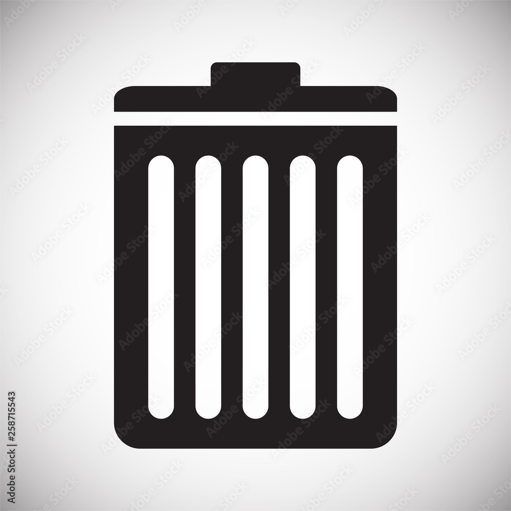 Trash bin icon on background for graphic and web design. Simple vector sign. Internet concept symbol for website button or mobile app. Trash bin icon on background for graphic and web design. Simple vector sign. Internet concept symbol for website button or mobile app.