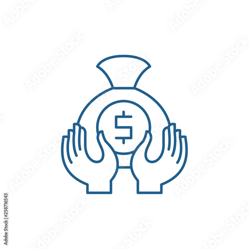 Accumulation line concept icon. Accumulation flat  vector website sign, outline symbol, illustration.