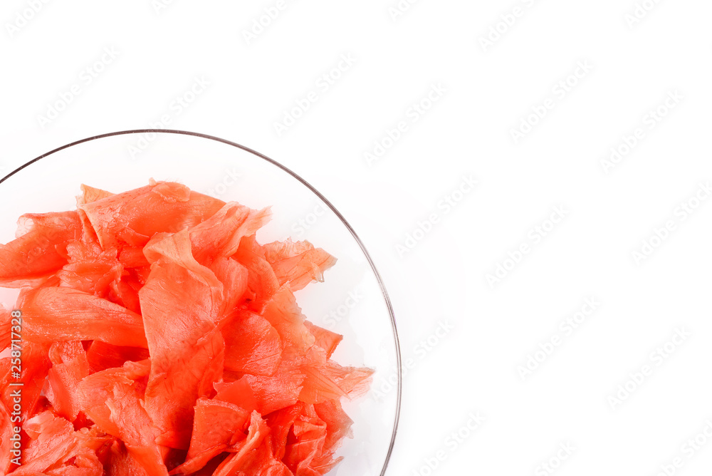 Pickled ginger on white background, isolated Pickled ginger on white background, isolated
