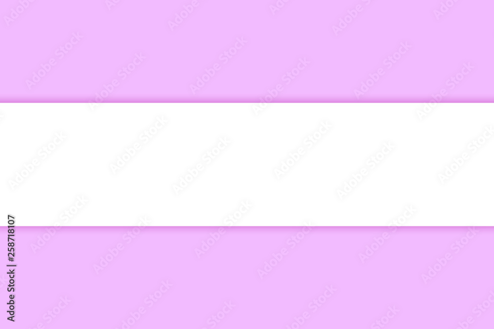 White banner on a pink background. Postcard for your title and advertising. Wedding card. Vector illustration.