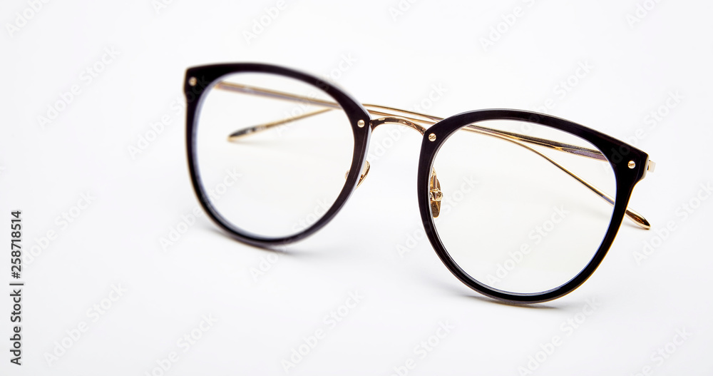 Leopard lace glasses on white