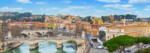 Panorama of Rome and Basilica of St. Peter