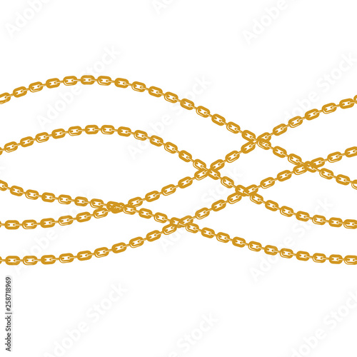 Baroque golden chain background.Seamless pattern. seamless pattern with chains. Vector patch for print, fabric, scarf