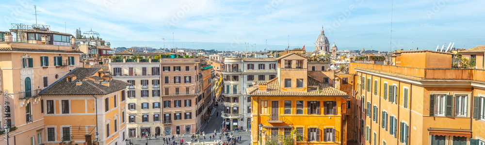 Rome city view from Spanish Steps Rome city view from Spanish Steps