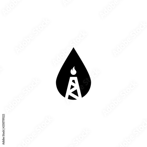 drop oil rig logo vector icon illustration