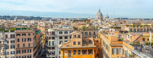 Bild auf Leinwand Rome city view from Spanish Steps