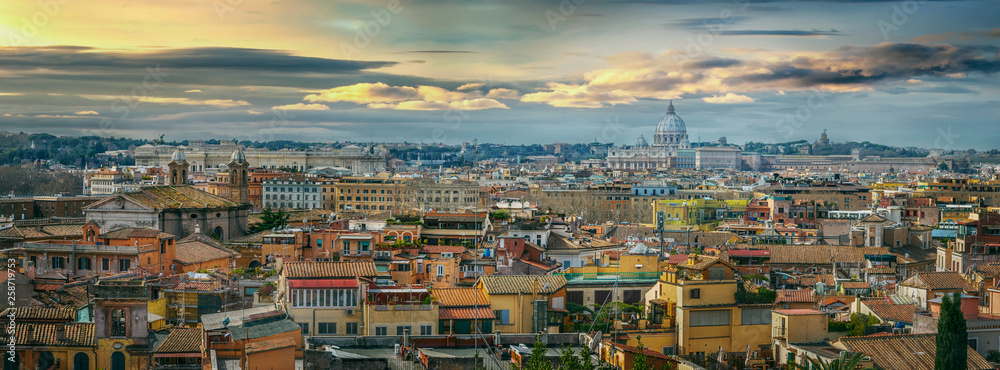 Rome city view from the Pincio Terrace