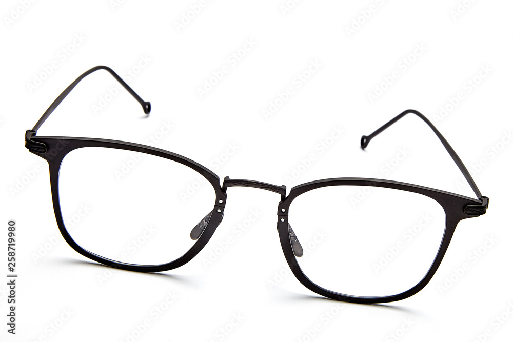Fototapeta premium Black frame flat glasses white background