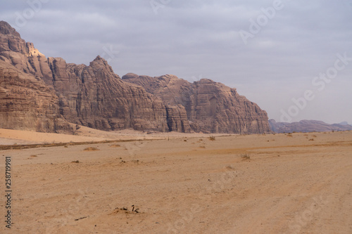 Wadi Rum  Jordanian desert landscape.