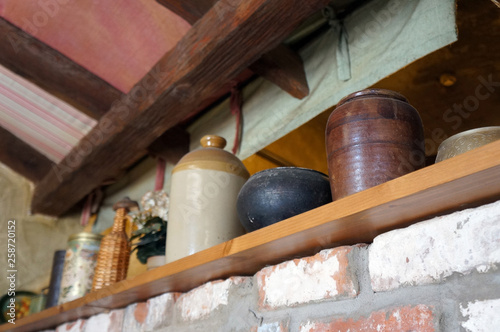 pottery on the shelf photo