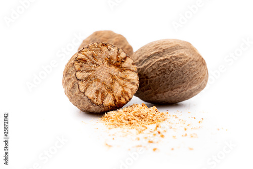 nutmeg on white background