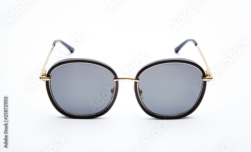Blue color changing sunglasses white background