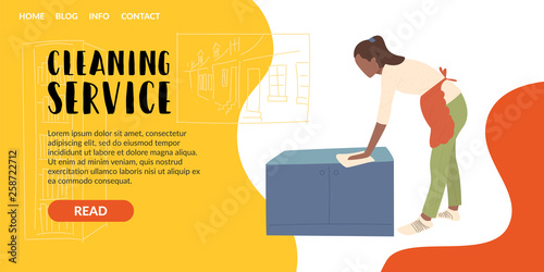 The girl holds a rag in her hands and rubs dust