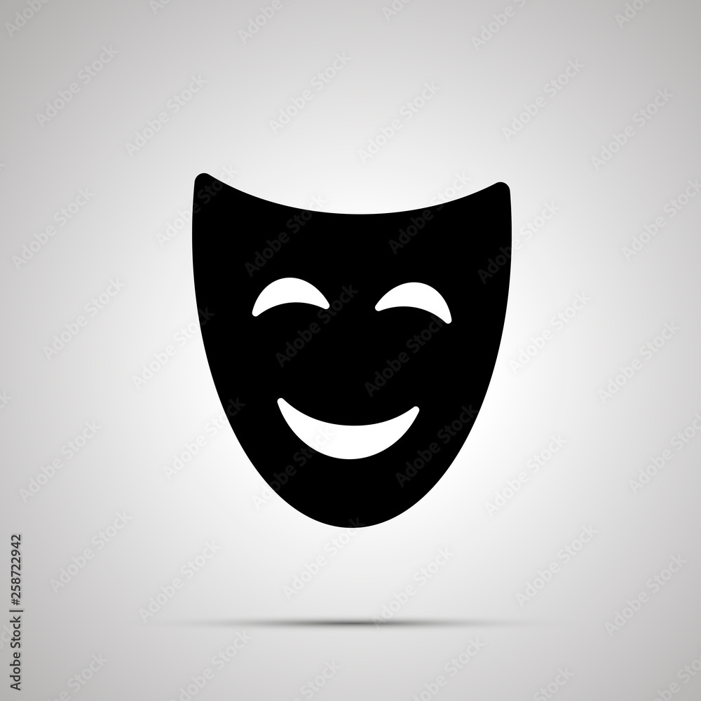 Happy theater mask silhouette, simple icon Happy theater mask silhouette, simple icon