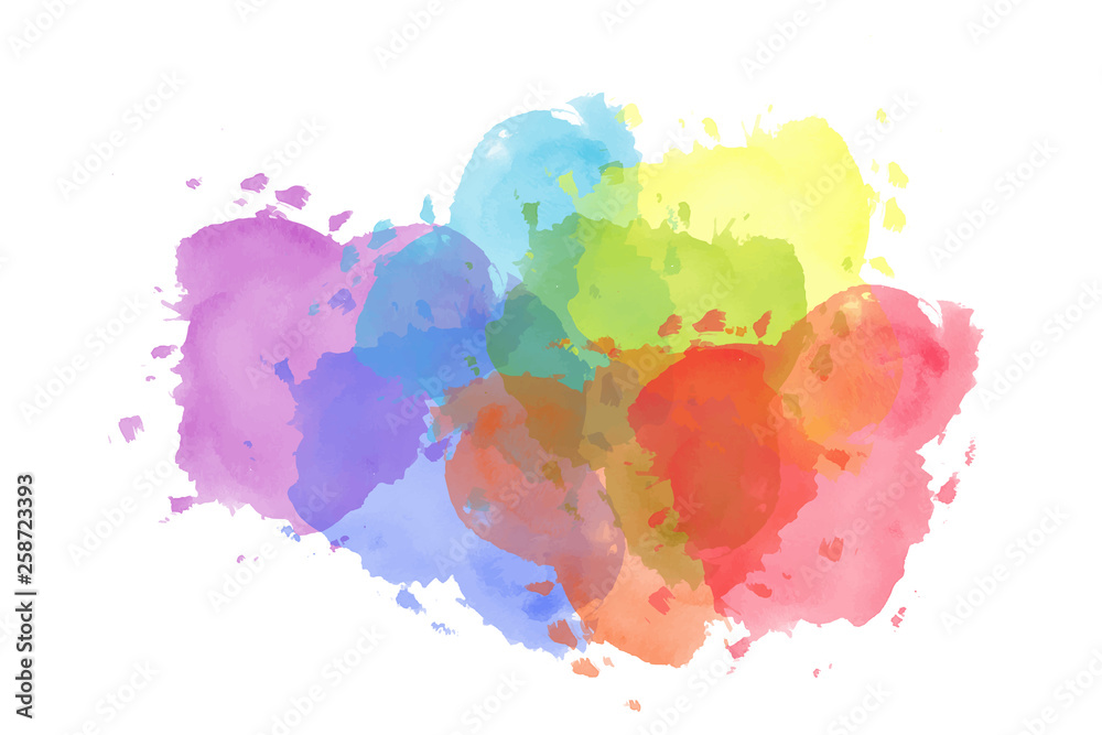 Watercolor Paint rainbow. Watercolor LGBT. Tolerance day card Pride template. Vector illustration. Creative design in EPS10 vector illustration.