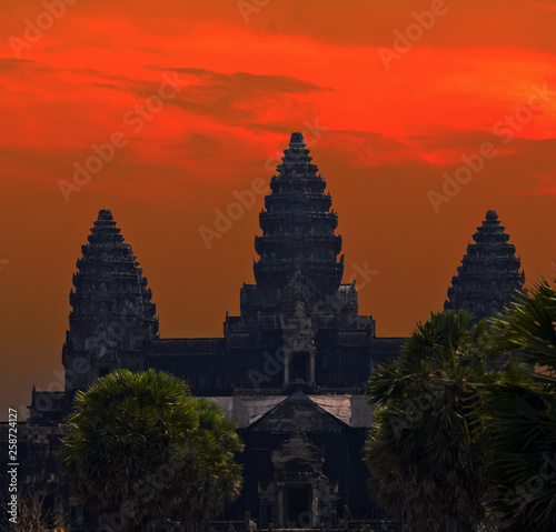 Sunrise attraction ancient temple complex Angkor Wat