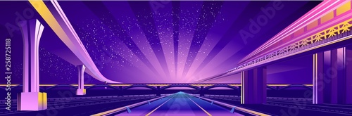 Vector banner night city