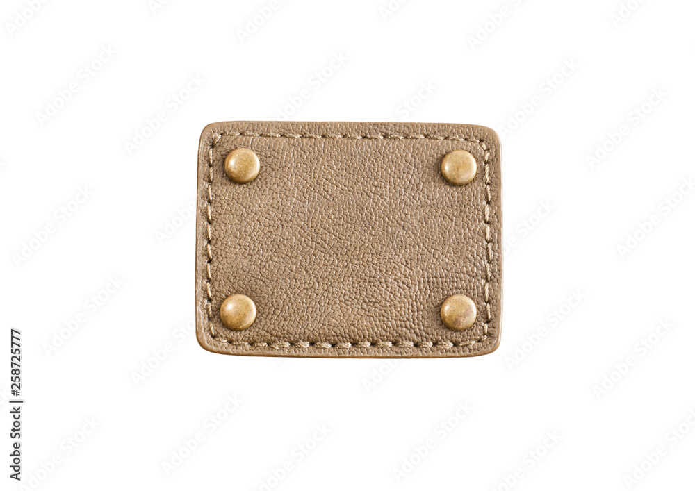 Leather patch isolated on white Leather patch isolated on white