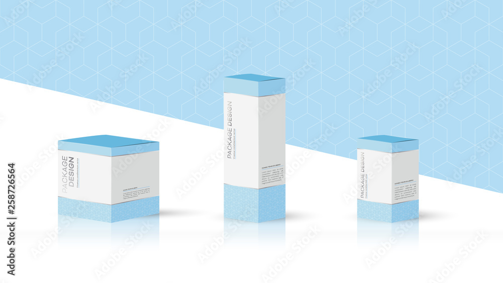 Box, blue packaging template for product vector design illustration Box, blue packaging template for product vector design illustration