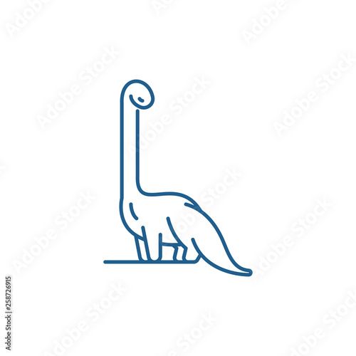 Diplodocus line concept icon. Diplodocus flat  vector website sign, outline symbol, illustration.