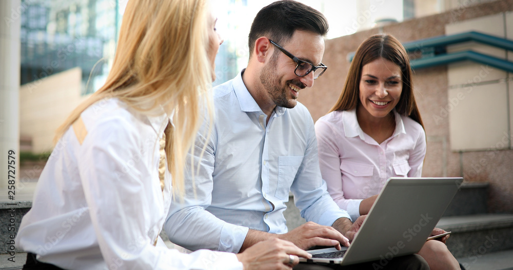 Business people working together on project Business people working together on project