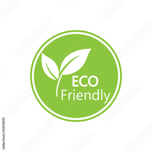Eco icon. Eco friendly sign. Vector illustration, flat design.