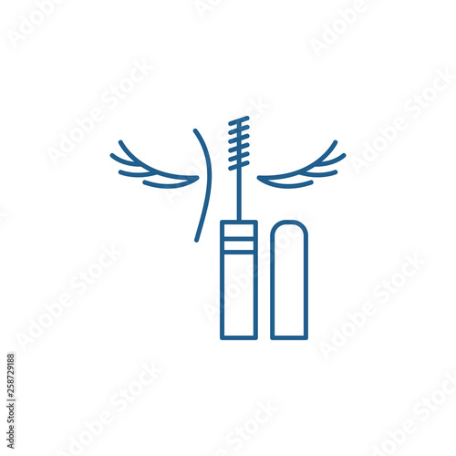 Eye makeup line concept icon. Eye makeup flat  vector website sign, outline symbol, illustration.