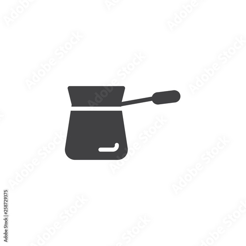 Turkish coffee cezve vector icon. filled flat sign for mobile concept and web design. Coffee brewing cup glyph icon. Symbol, logo illustration. Pixel perfect vector graphics