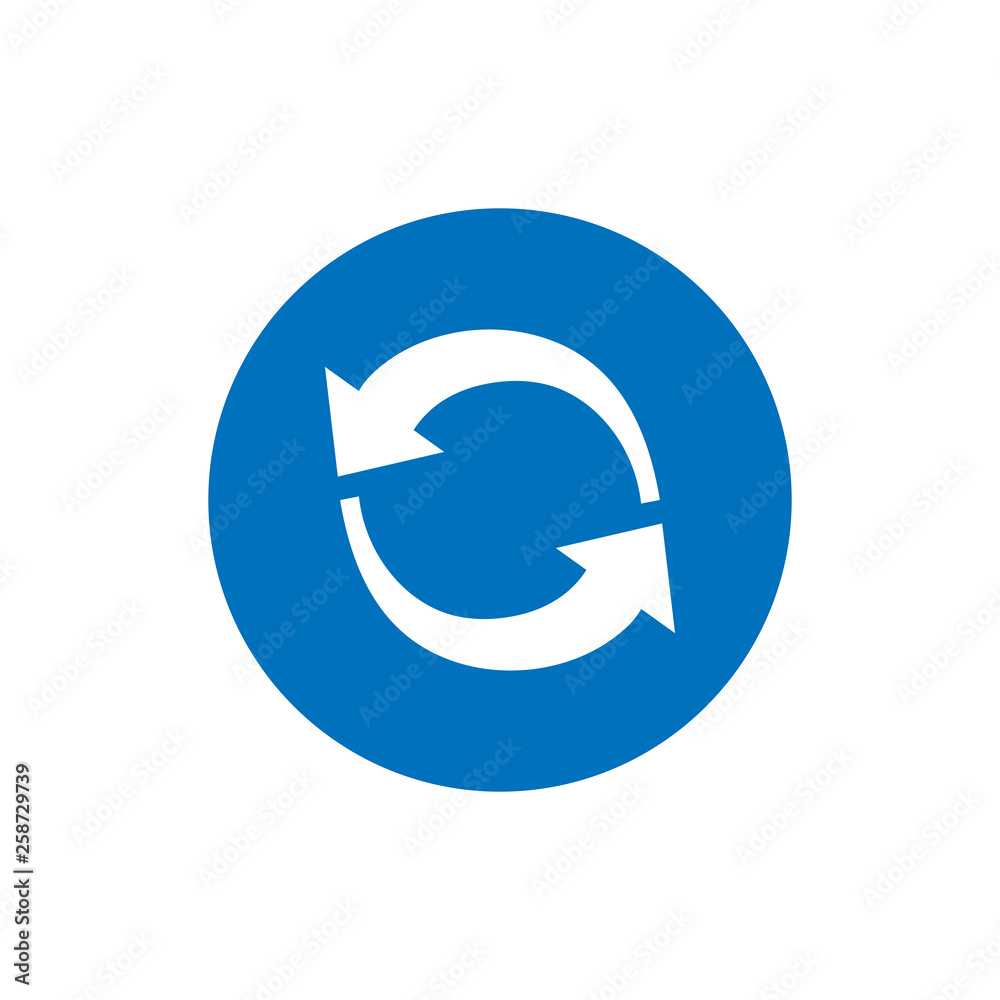 Arrow, refresh, update icon. Vector illustration, flat design.