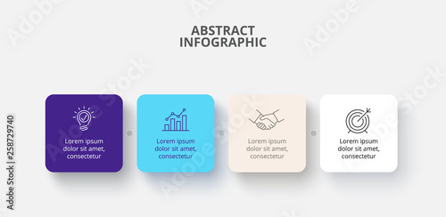 Vector banners with shadows. Infographic template with 4 opions or steps.