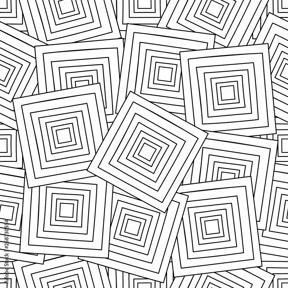Vector pattern abstract background with black and white ornament. Hand draw illustration, coloring book. Can be used for wallpaper, pattern fills, web page background,surface textures etc