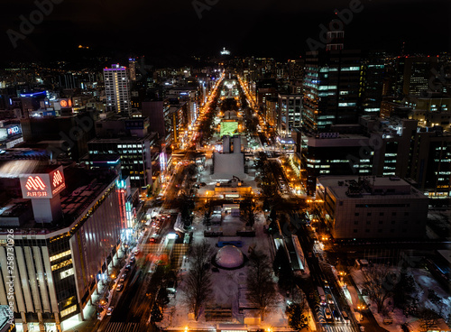 Night scene of Sapporo Hokkaido Japan in Winter © jiradet_ponari