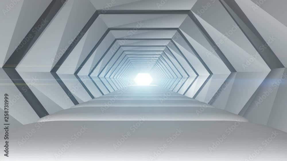 Futuristic tunnel abstract geometric animation 4k background and light beam flicker. Interior design architecture concept. Futuristic tunnel abstract geometric animation 4k background and light beam flicker. Interior design architecture concept.