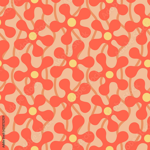 Set of seamless patterns with vivid abstract flowers on light blue background. Can be printed and used as wrapping paper, wallpaper, textile, fabric, etc.