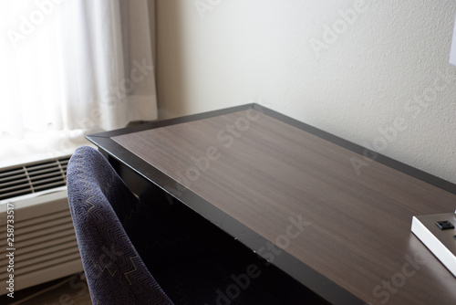 Close up of desk with light wear