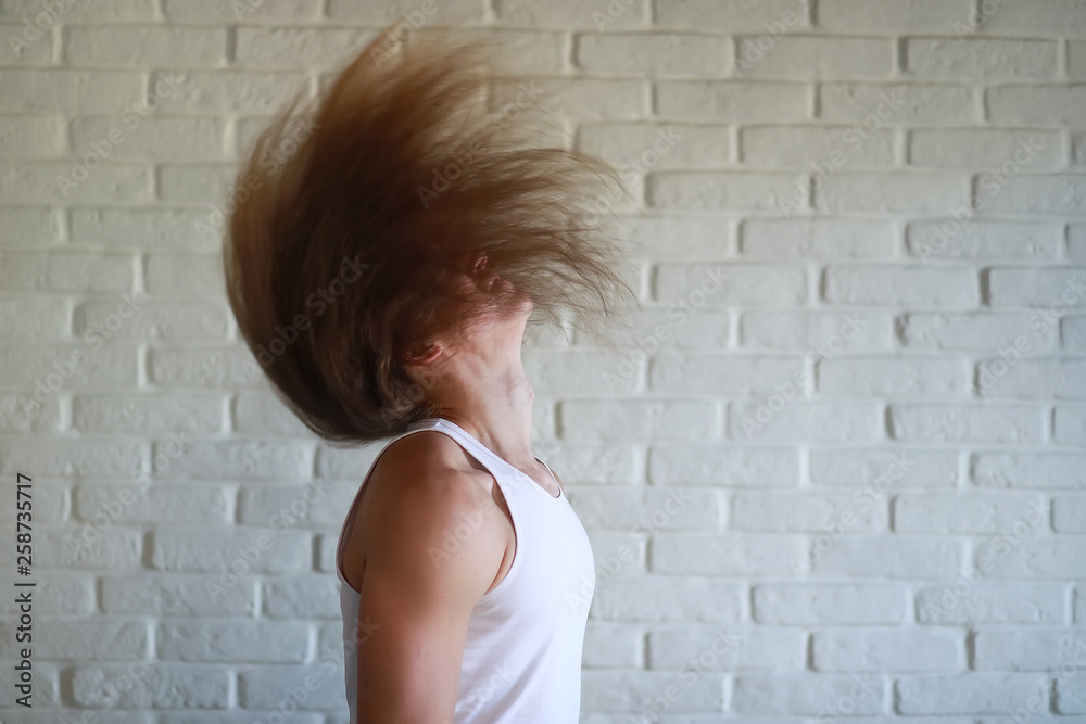 Young man with long hair