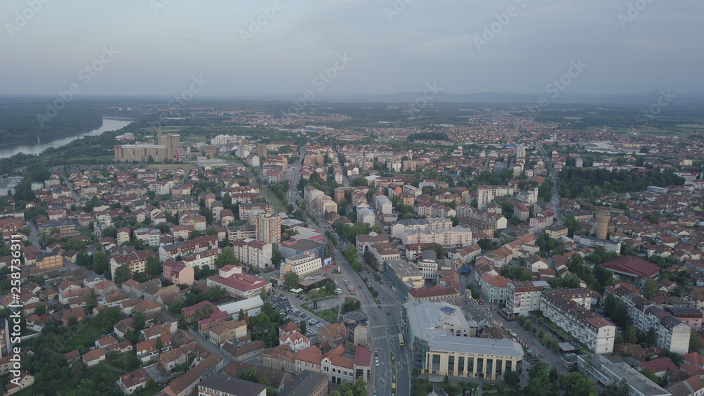 Aerial view of the city