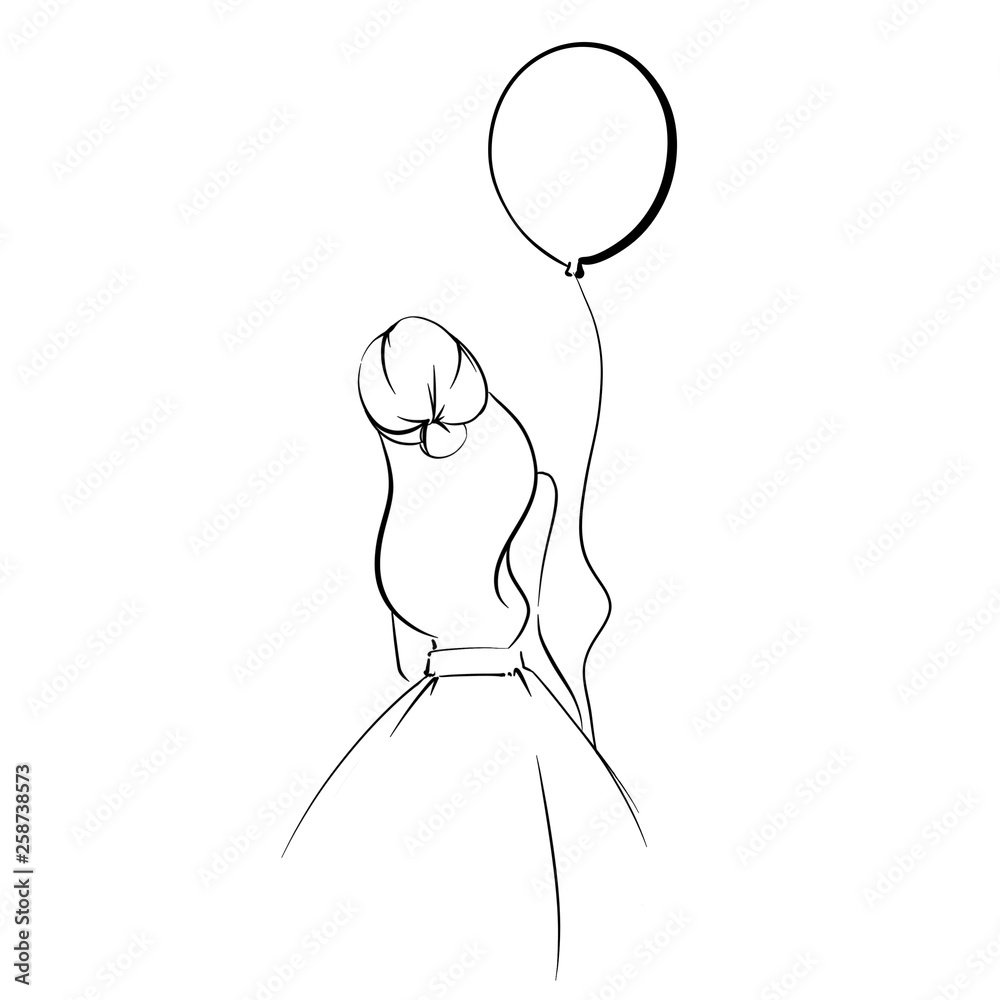 Girl Portrait Sketch Stock Illustration - Download Image Now - 2015, Adult,  Black Color - iStock