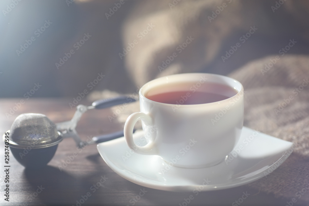 Brewed tea on a serving table Brewed tea on a serving table