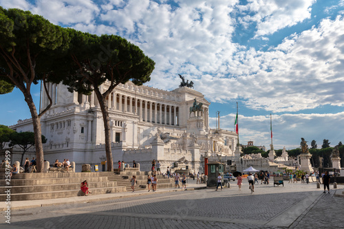 Panoramic front view of museum the Vittorio Emanuele II Monument (Vittoriano)