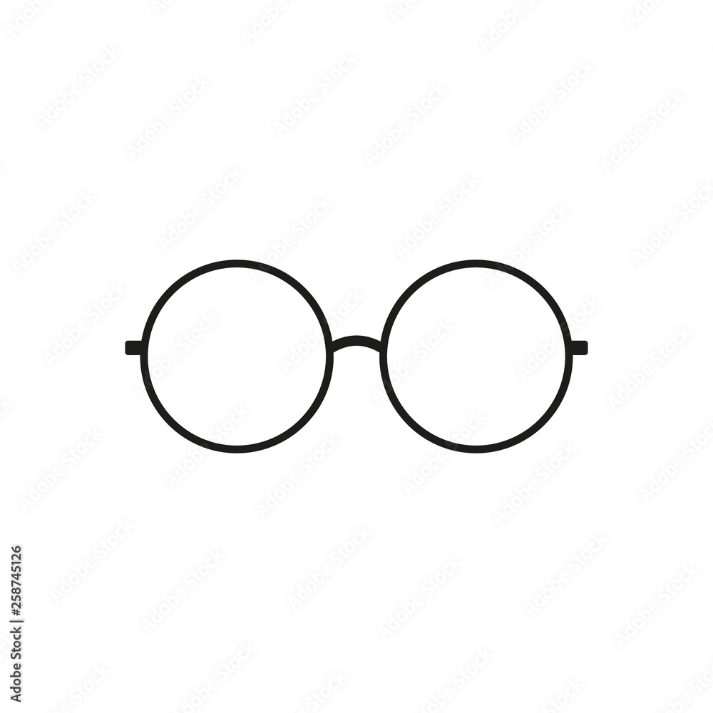 Circle glasses icon. Vector illustration. Circle glasses icon. Vector illustration.