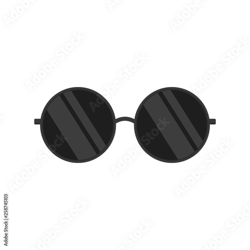 Circle sunglasses illustration. Vector. 