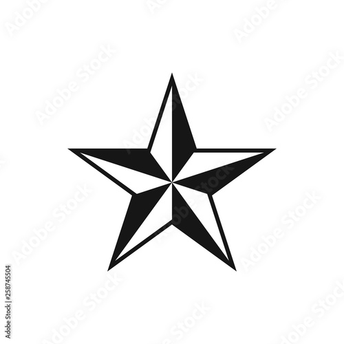 Five pointed star. Vector illustration.