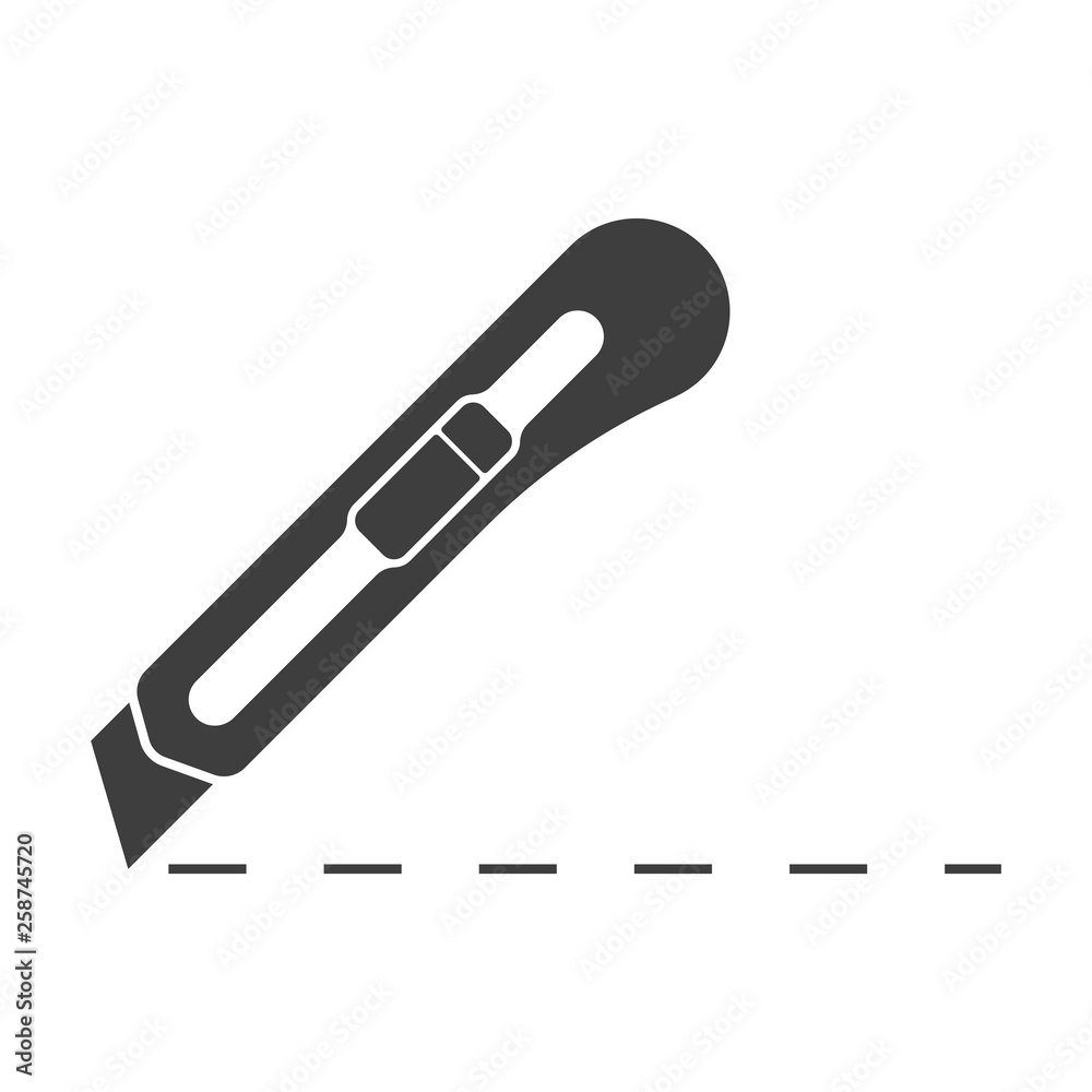 Obraz premium Place for cutting with a stationery knife. Vector icon on white background
